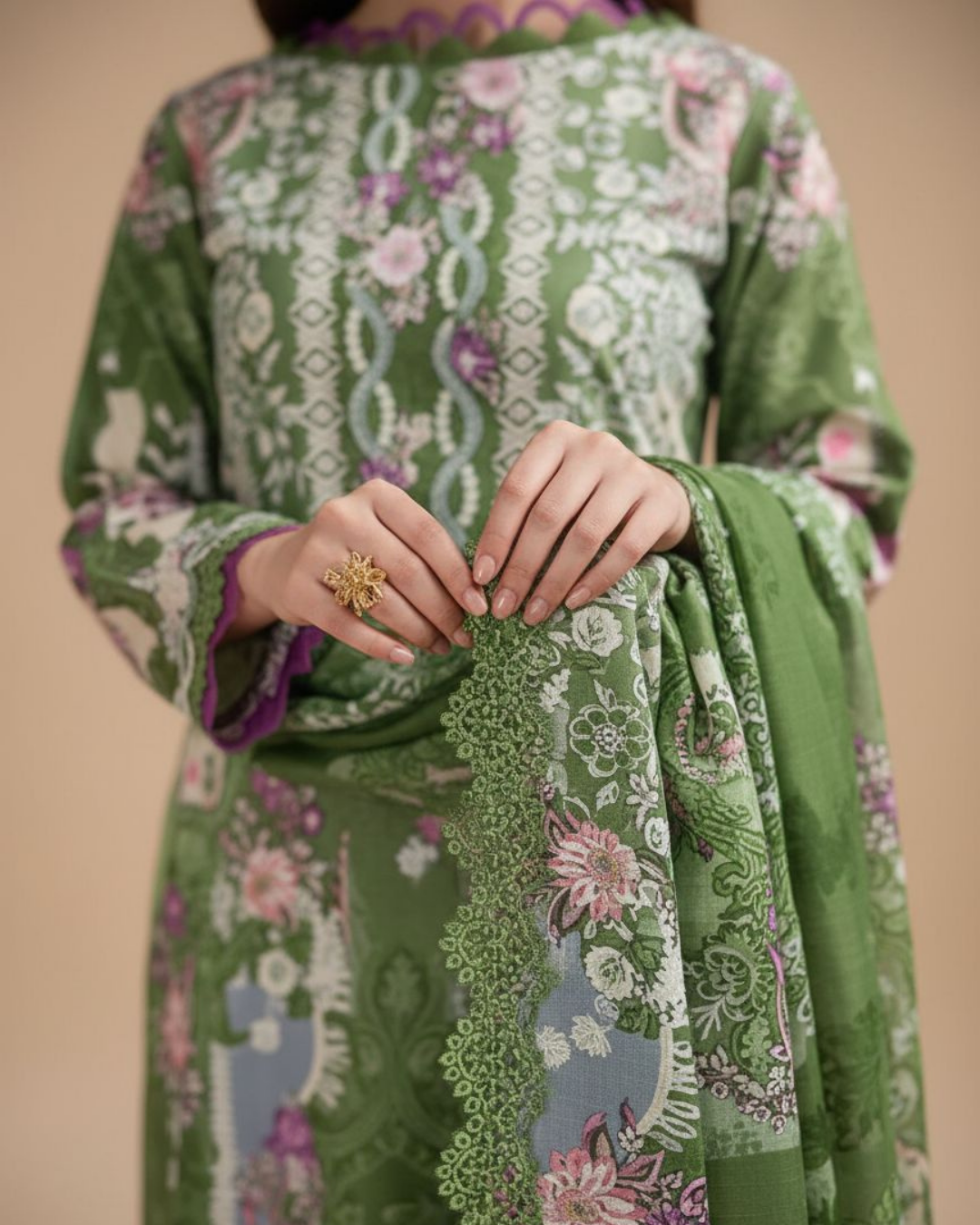 Sabz Naaz (Unstitched) – Saira Cotton Suit | 100% Cotton