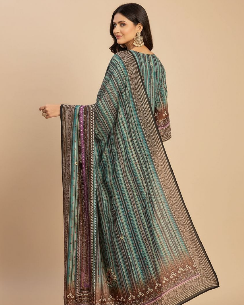 Feroz-e-Naaz (Unstitched) – Saira Cotton Suit | 100% Cotton