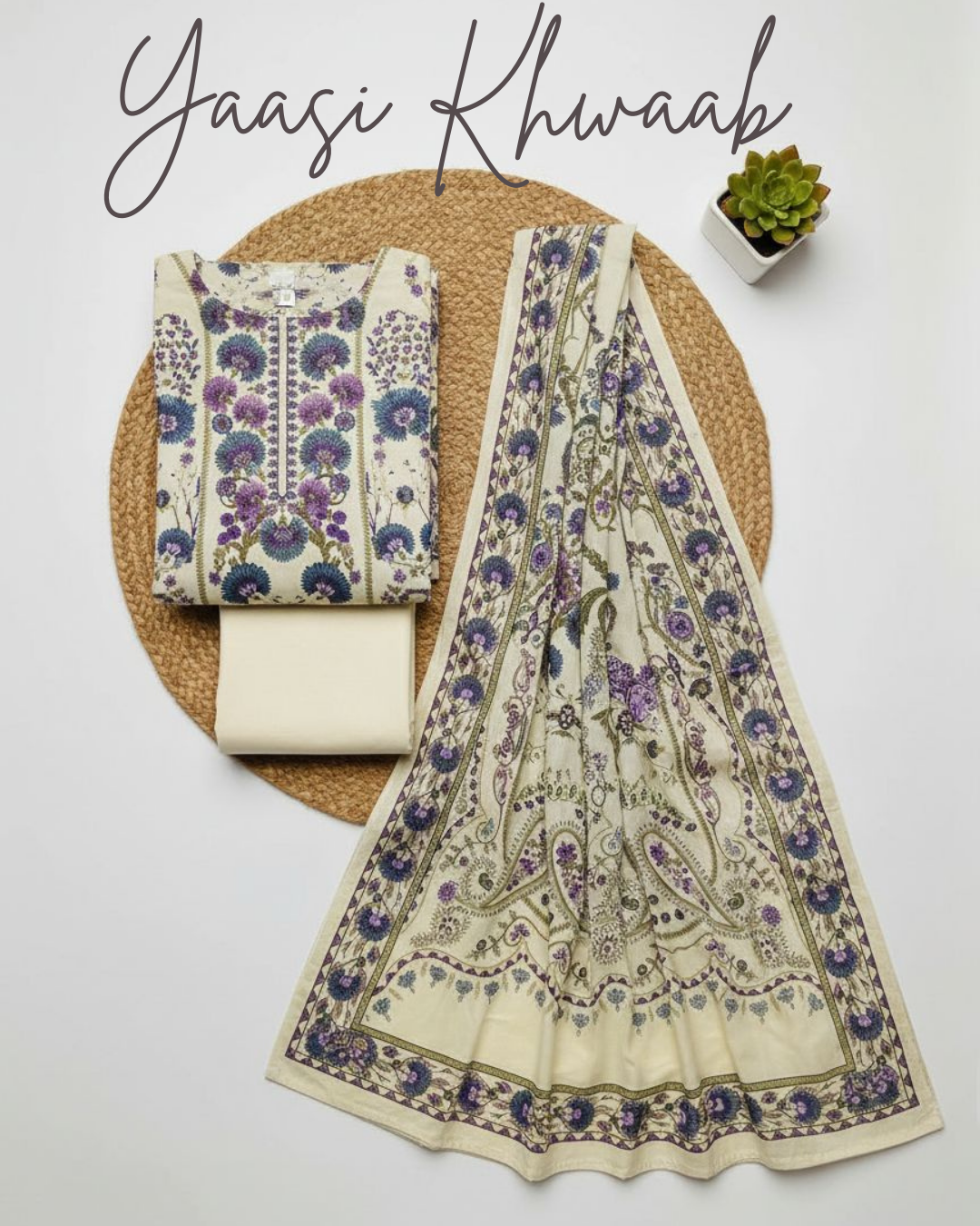 Yaasi Khwaab (unstitched) Saira cloths | cotton suit