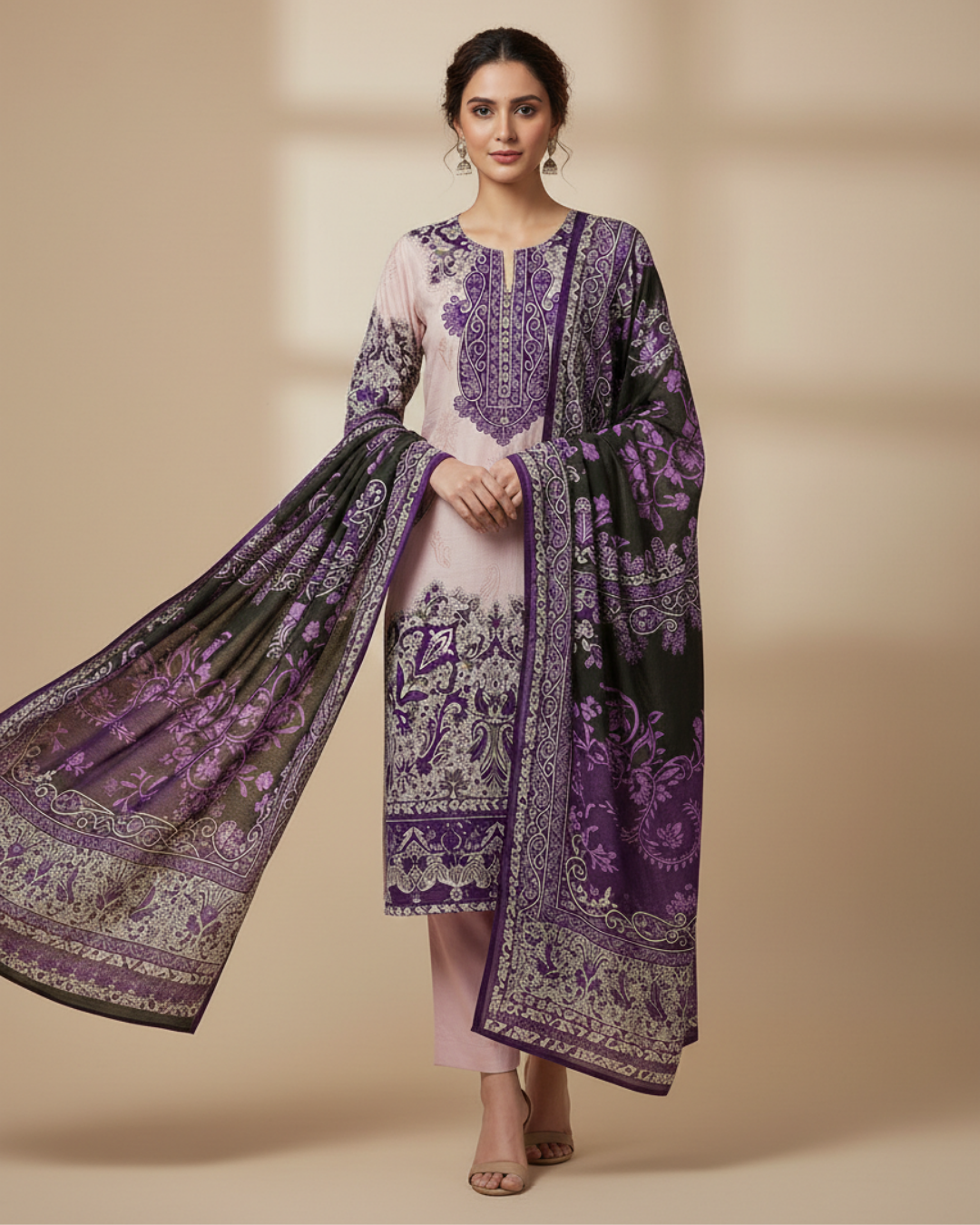 Banatishi-Naaz (Unstitched) – Saira Cotton Suit | 100% Pure Cotton