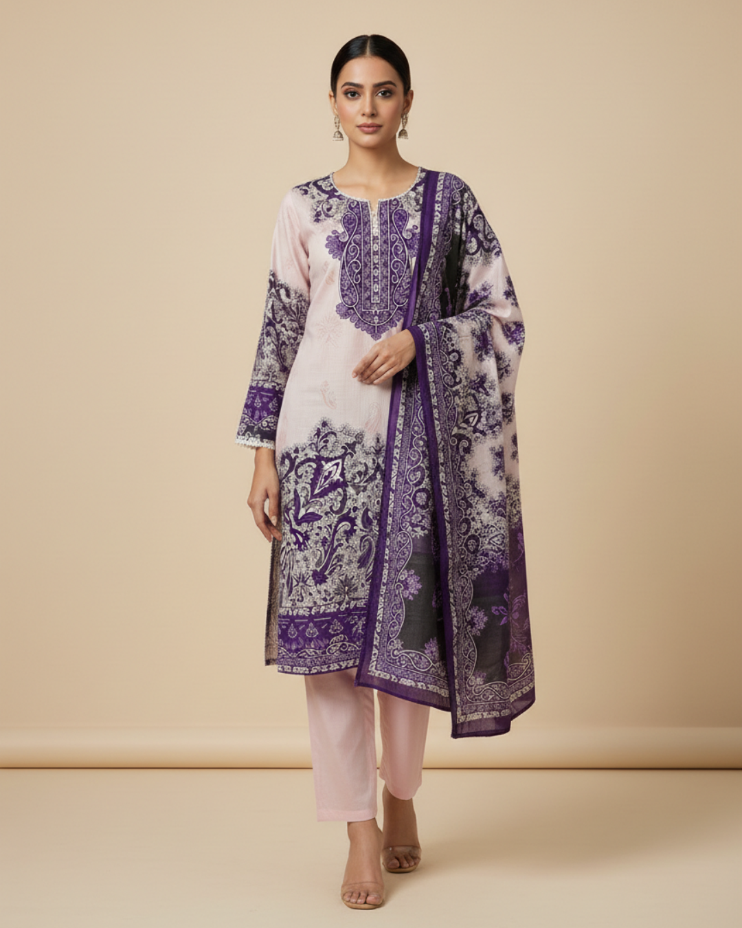 Banatishi-Naaz (Unstitched) – Saira Cotton Suit | 100% Pure Cotton