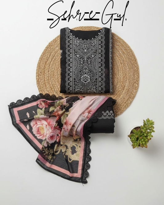 Sher-e-Gul (Unstitched) – Saira Cotton Suit | 100% Cotton