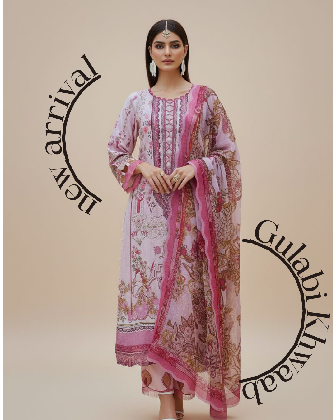Gulabi Khwaab(Unstitched) – Saira Cotton Suit | 100% Pure Cotton