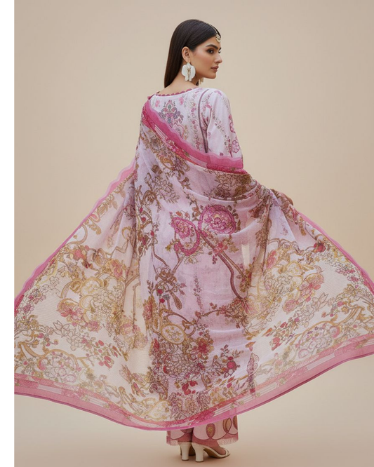 Gulabi Khwaab(Unstitched) – Saira Cotton Suit | 100% Pure Cotton